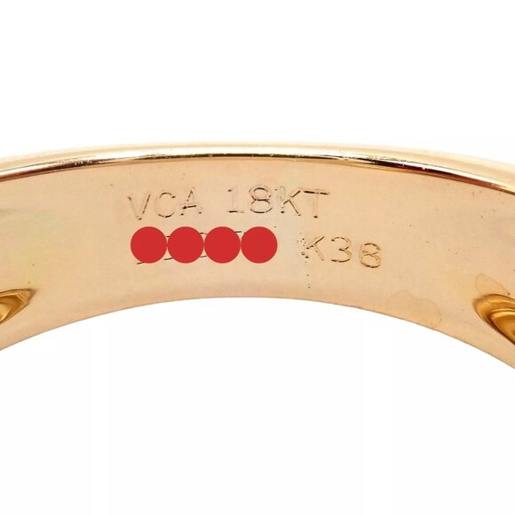 Rare! Authentic Van Cleef & Arpels 18k Yellow Gold Coral Heart Ring sz 4.5 - Picture 11 of 12